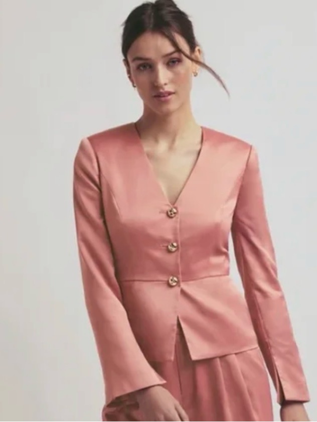Favorite Daughter- “The Classy” Satin Top- Size 2-Dusty Rose-Worn Once